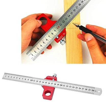 Woodworking adjustable edge ruler