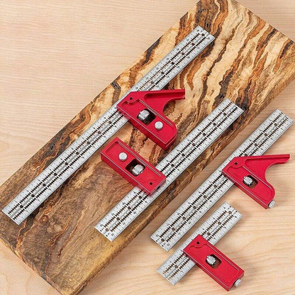 Woodworking adjustable edge ruler