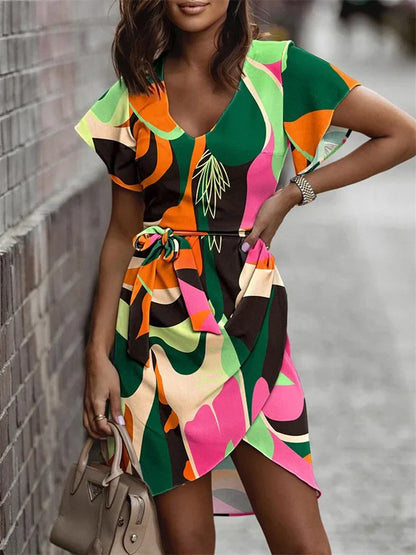 Women's Summer Dress Elegant Knee Length Airy Material