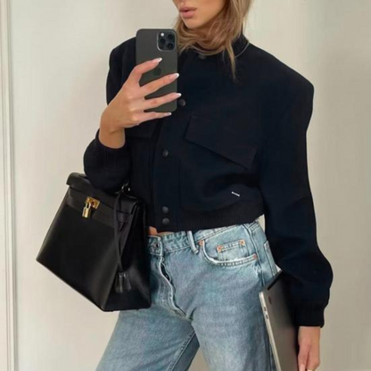 Cropped bomber jacket for women