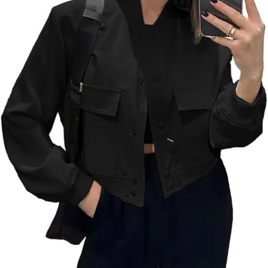 Cropped bomber jacket for women