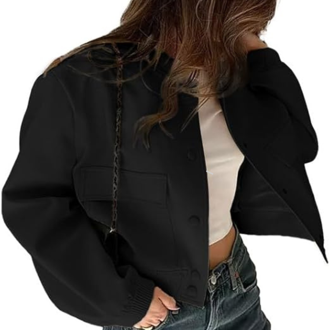 Cropped bomber jacket for women