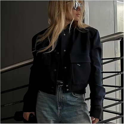 Cropped bomber jacket for women