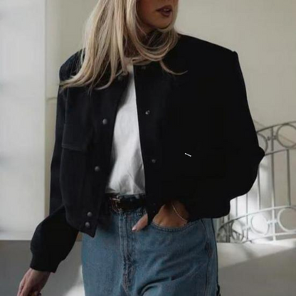 Cropped bomber jacket for women