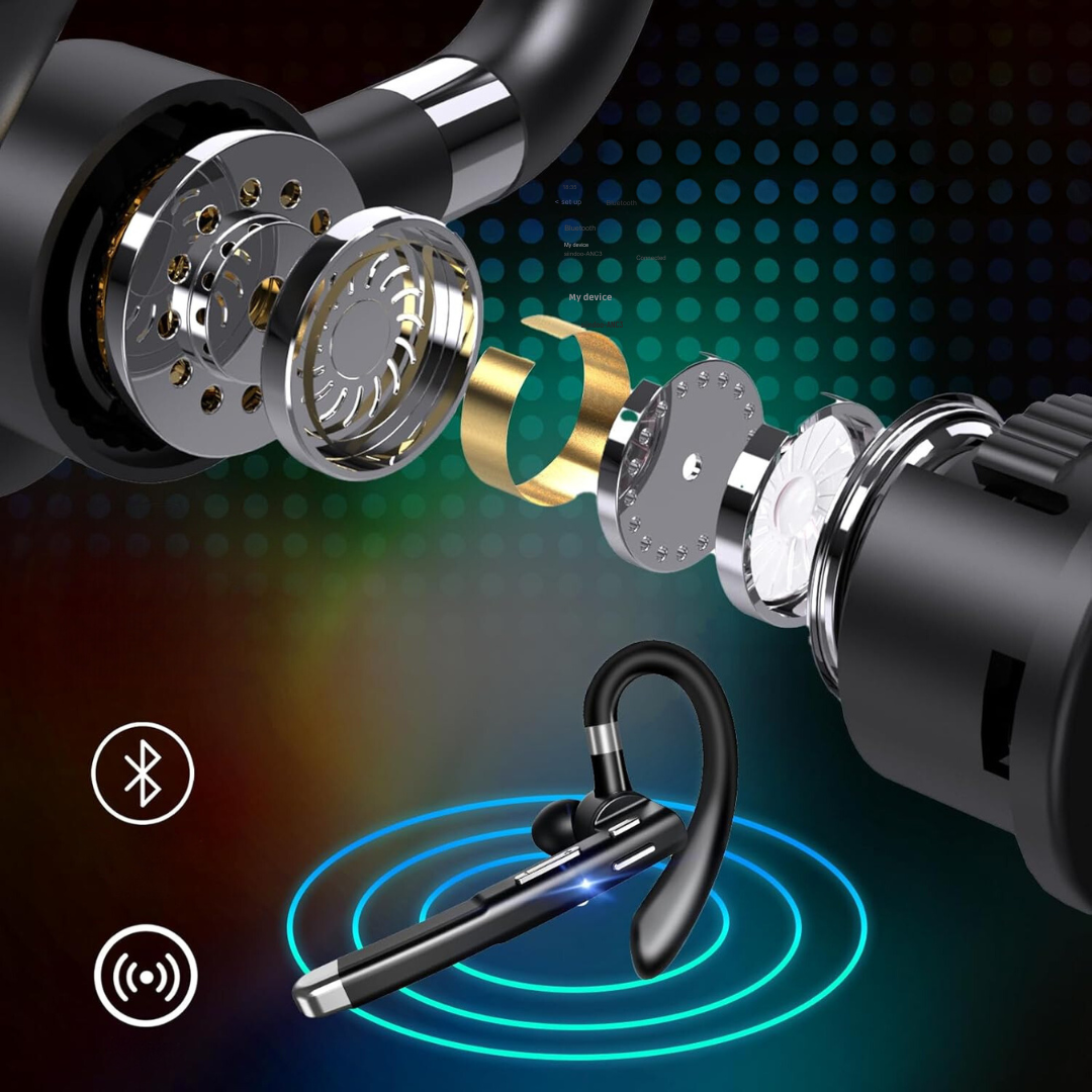 Digital display noice cancellation - waterproof sports earphones