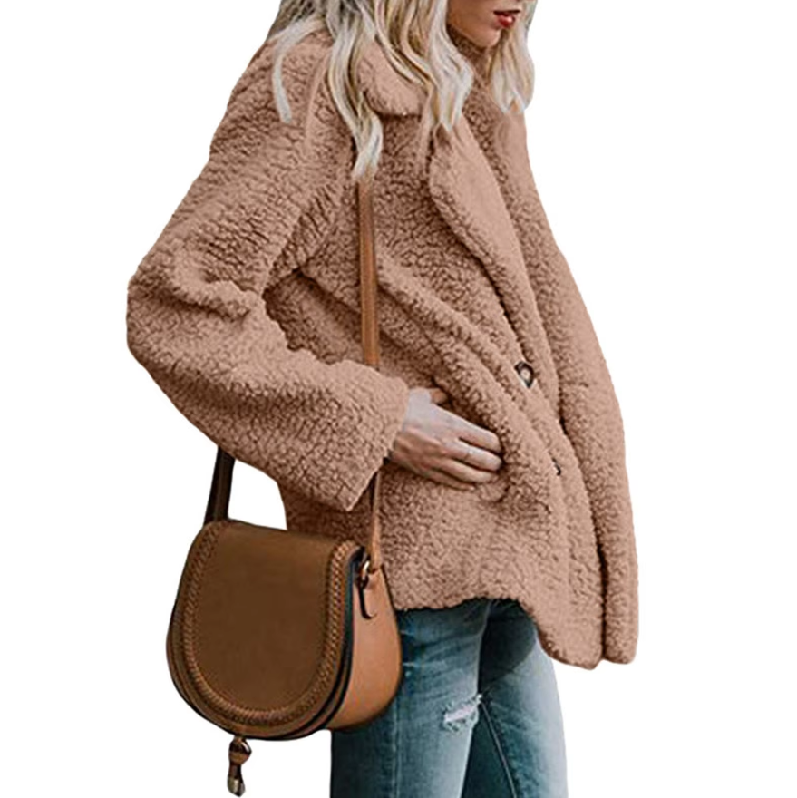 Women's oversized fluffy fleece winter coat