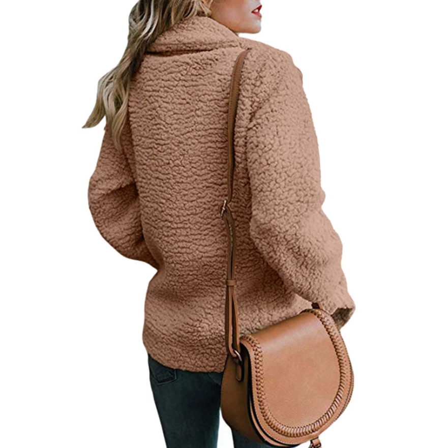 Women's oversized fluffy fleece winter coat
