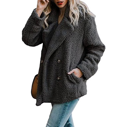 Women's oversized fluffy fleece winter coat