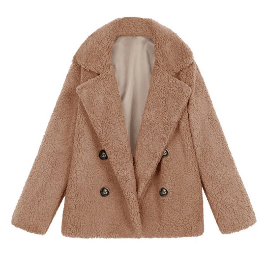 Dames oversized fluffy fleece winterjas