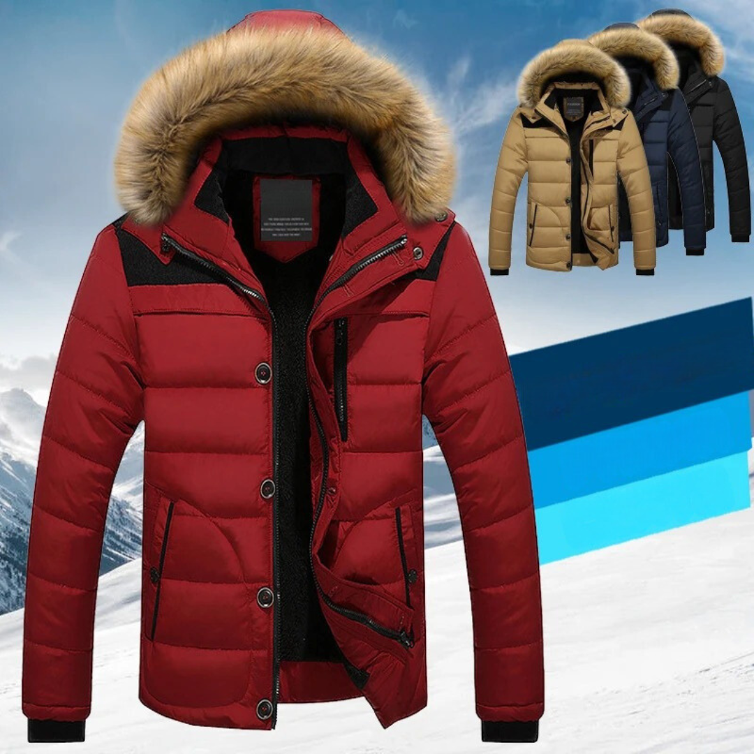 Fleece Fur Down Cotton Winter Coat for men