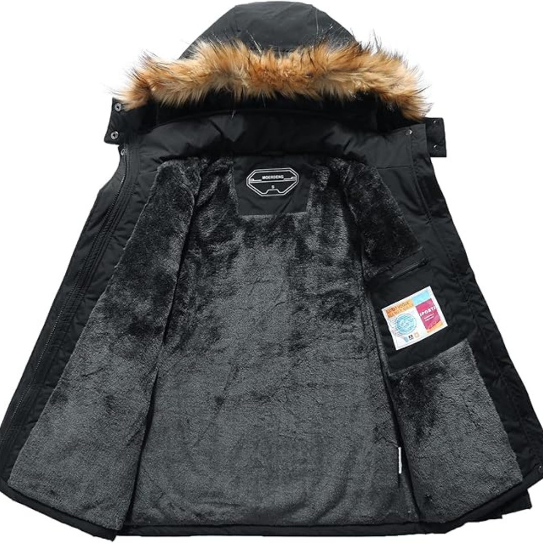 Warm winter jacket for men with hood