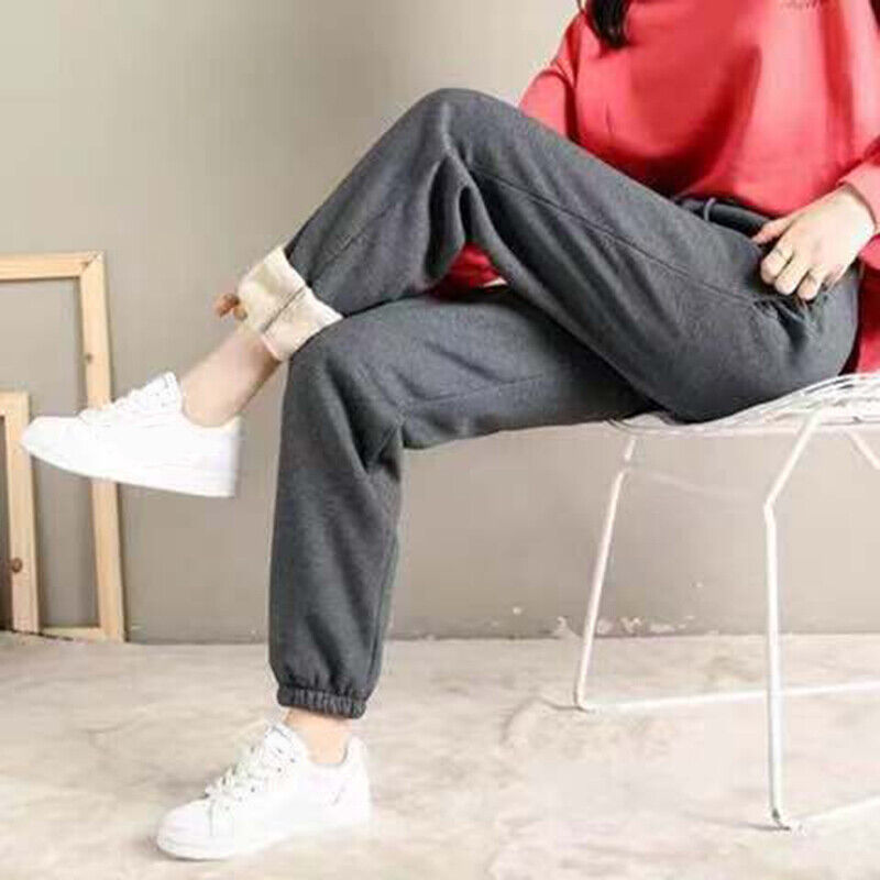Women's thick fleece-lined trousers