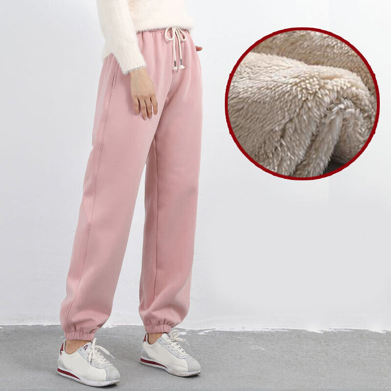 Women's thick fleece-lined trousers