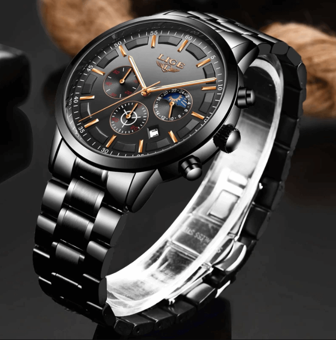 Military Black Steel Watch