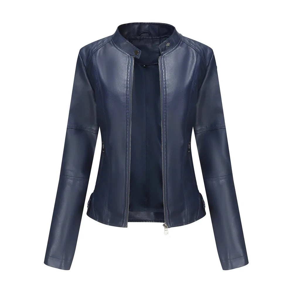 Leather Style Women's Motorcycle Jacket