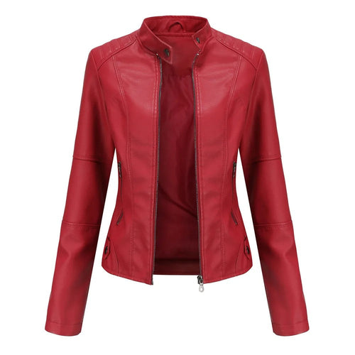 Leather Style Women's Motorcycle Jacket