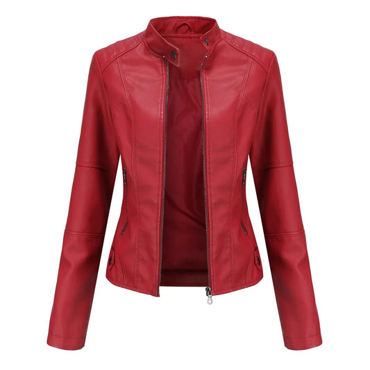 Leather Style Women's Motorcycle Jacket