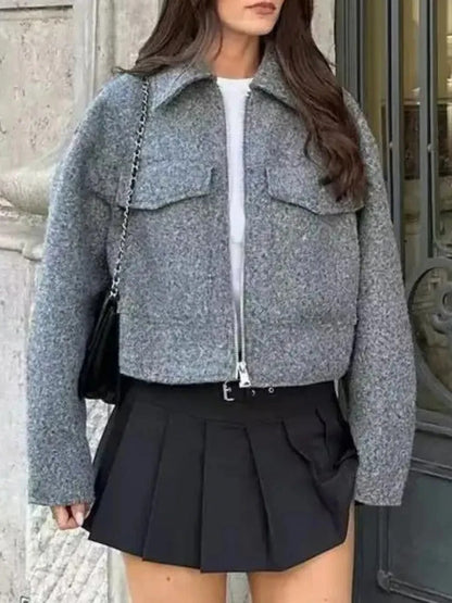Cropped winter jacket for women