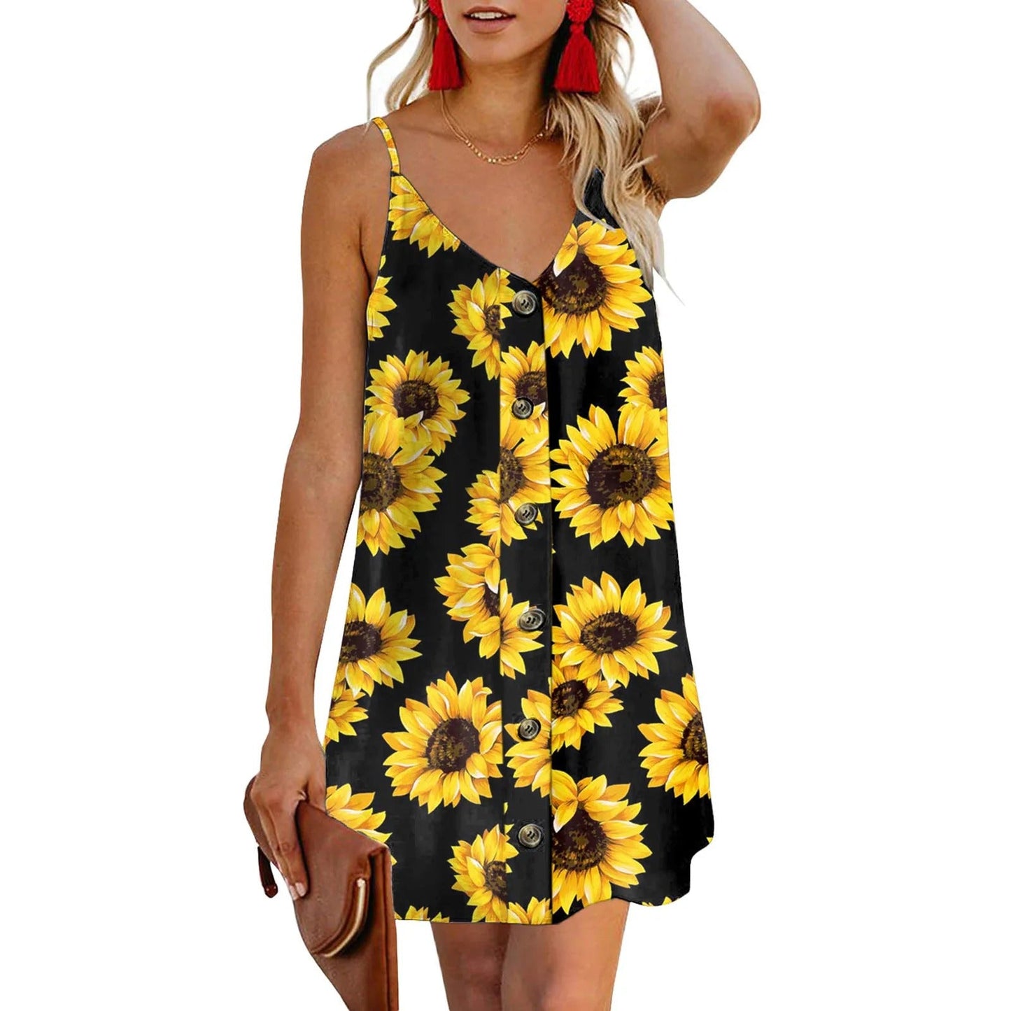 Sunflower dress with V-neck