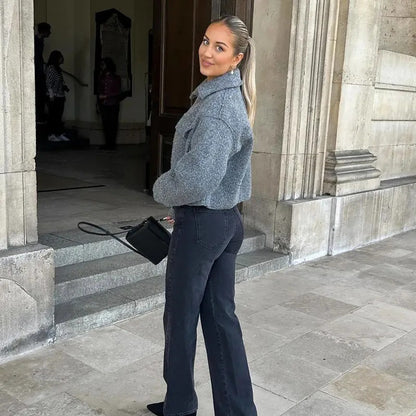 Cropped winter jacket for women