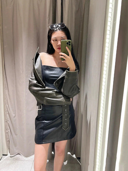 Vintage Leather Style Women's Jacket