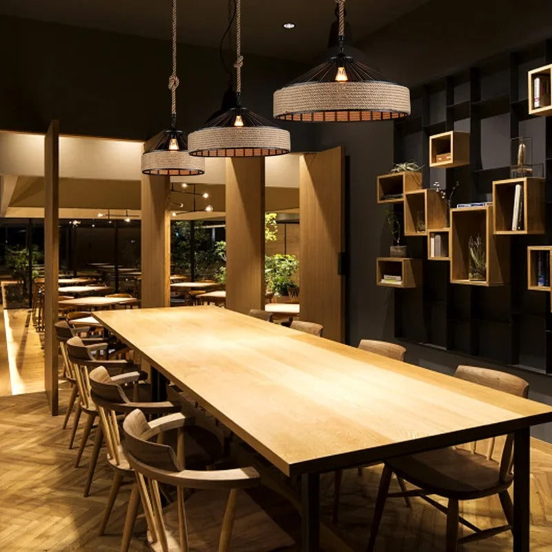 Vintage Hemp Rope Pendant Lamp