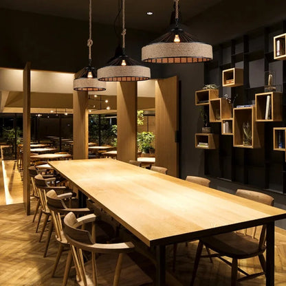 Vintage Hemp Rope Pendant Lamp