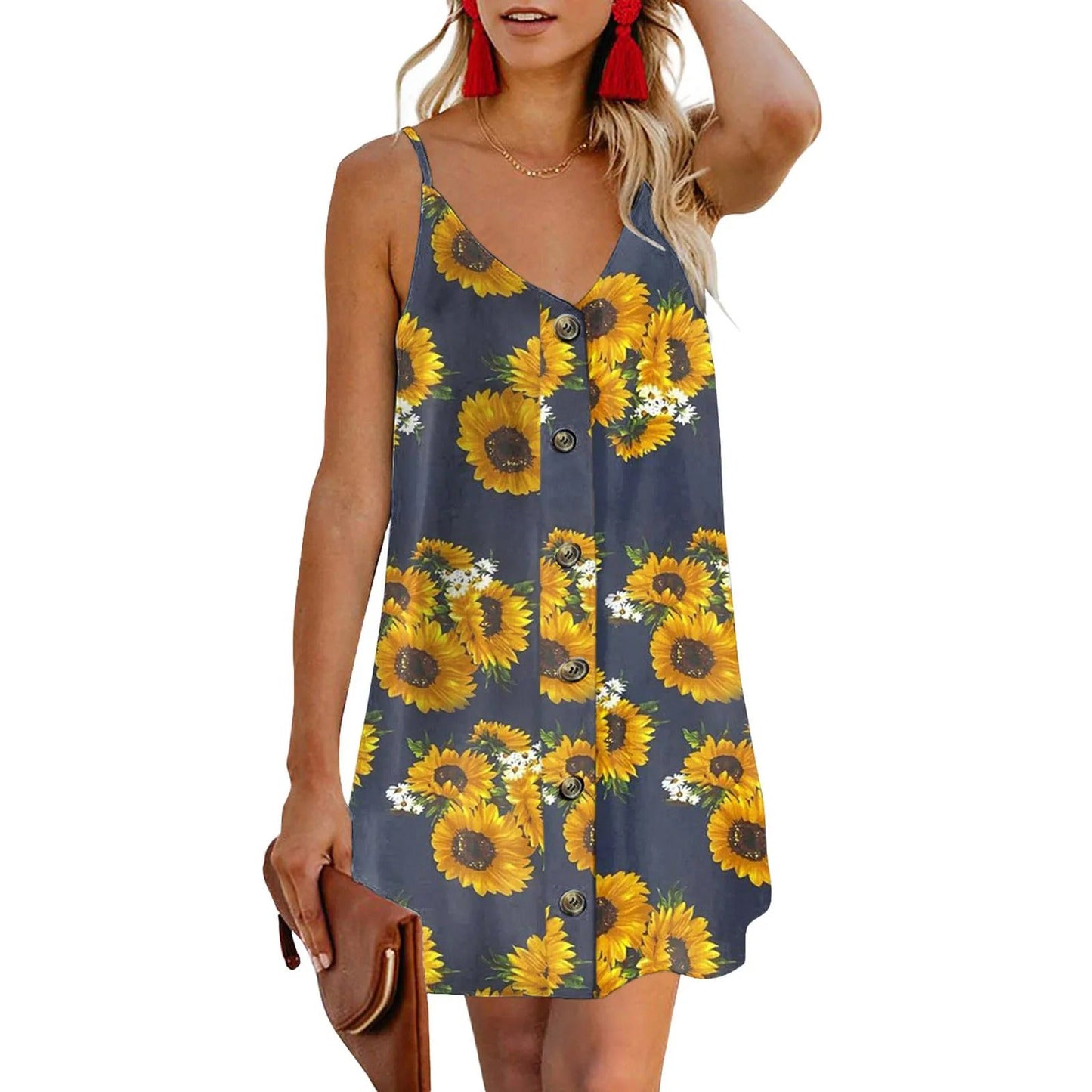 Sunflower dress with V-neck