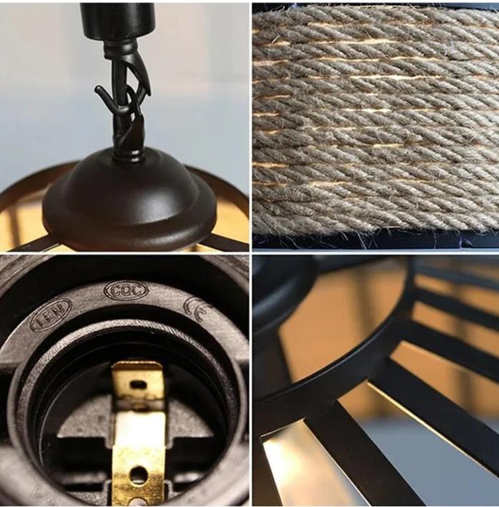 Vintage Hemp Rope Pendant Lamp