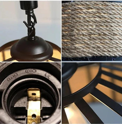 Vintage Hemp Rope Pendant Lamp