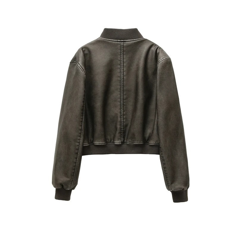 Women's zip-up motorbike jacket