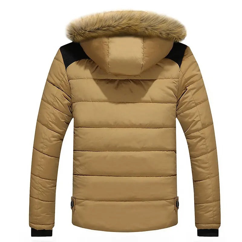 Fleece Fur Down Cotton Winter Coat for men