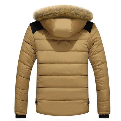 Fleece Fur Down Cotton Winter Coat for men