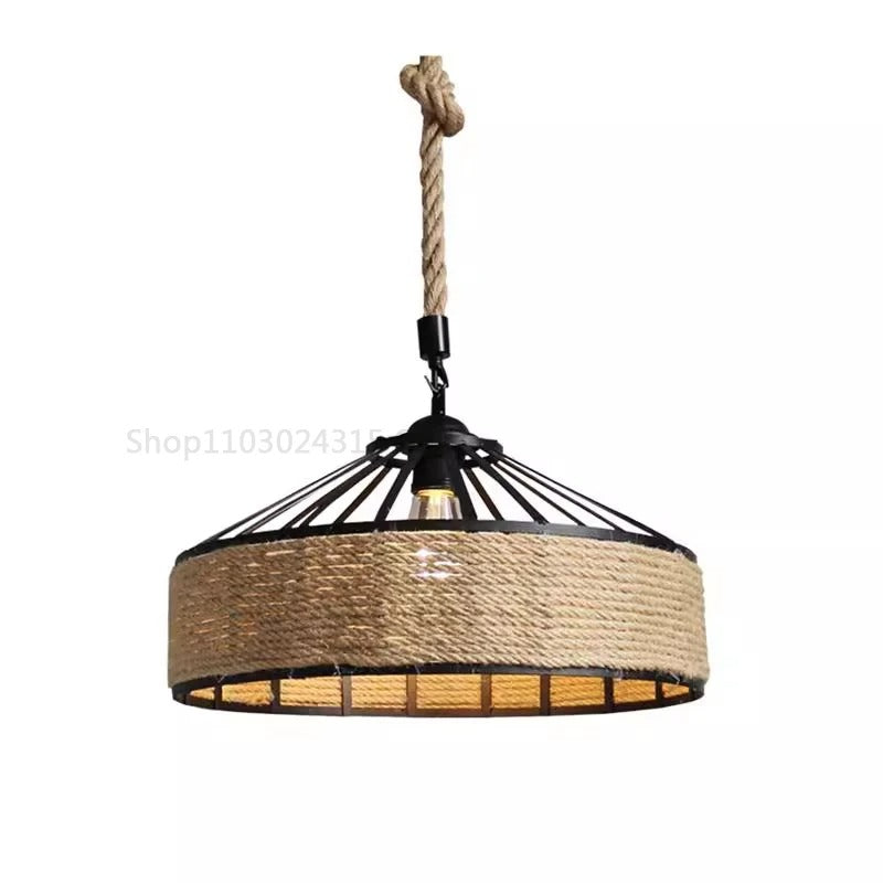 Vintage Hemp Rope Pendant Lamp