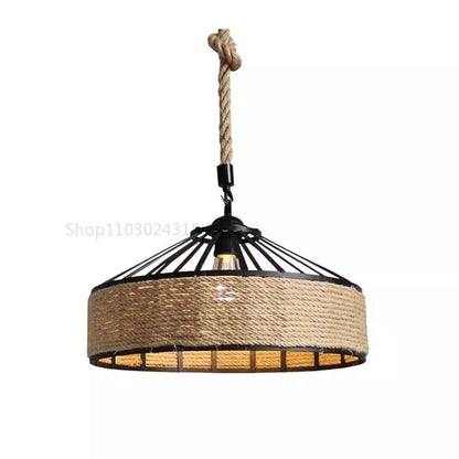 Vintage Hemp Rope Pendant Lamp