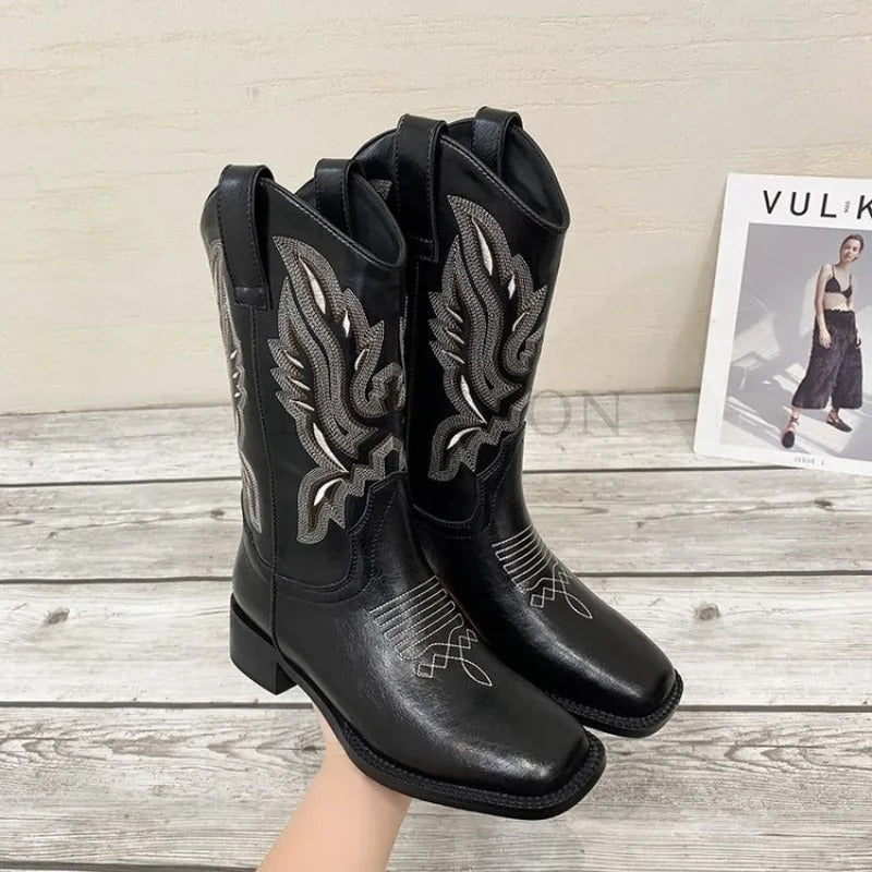 Women's Vintage Embroidered Cowboy Boots