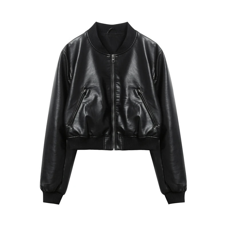 Women's zip-up motorbike jacket