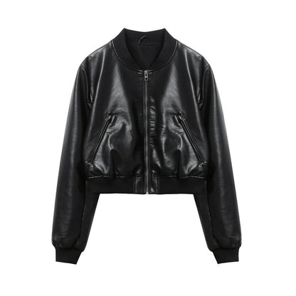 Women's zip-up motorbike jacket