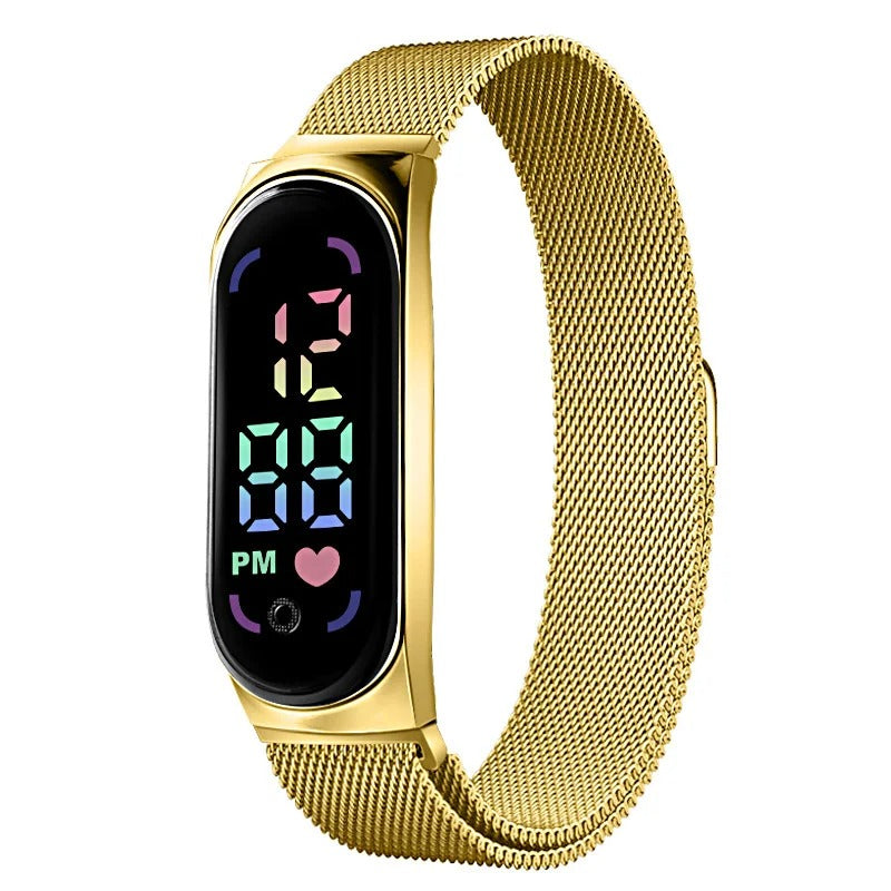 Women's Magnetic Strap LED Watch