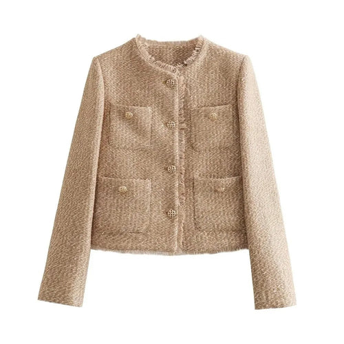 Cropped tweed jacket for women