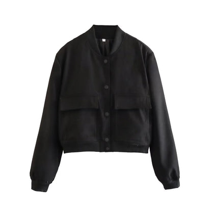 Cropped bomber jacket for women
