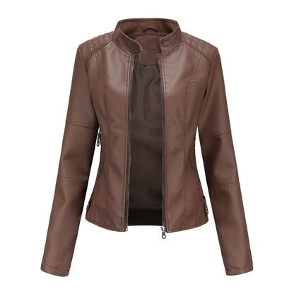 Leather Style Women's Motorcycle Jacket
