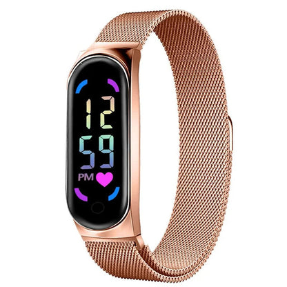 Women's Magnetic Strap LED Watch