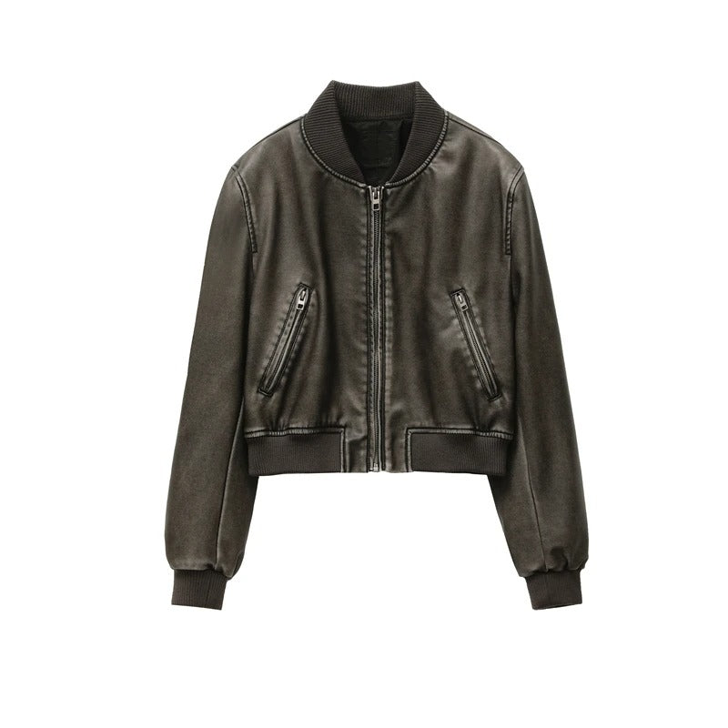 Women's zip-up motorbike jacket
