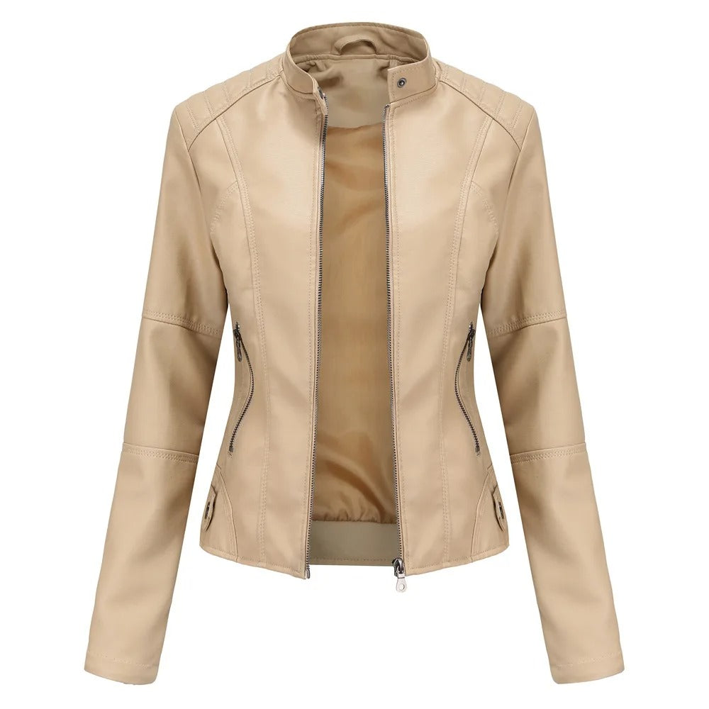 Leather Style Women's Motorcycle Jacket
