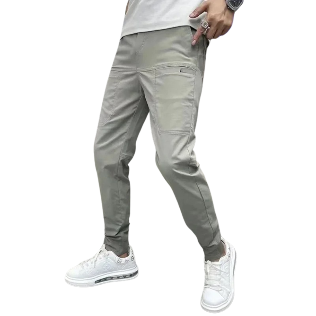 Multi-pocket skinny men's trousers