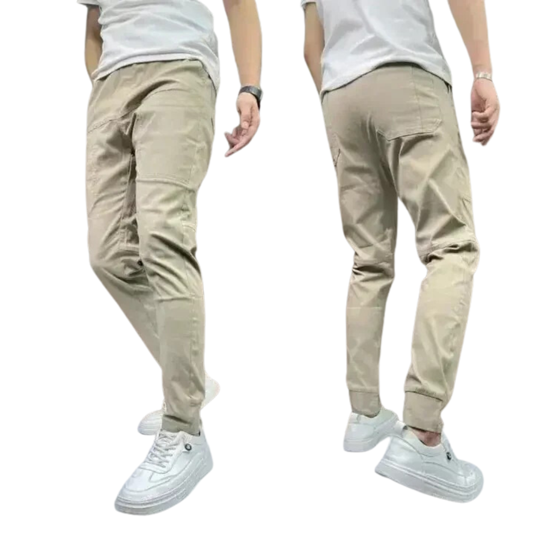 Multi-pocket skinny men's trousers