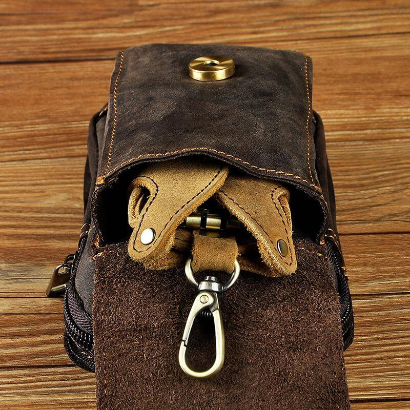 Leather Style Men's Waist Bag