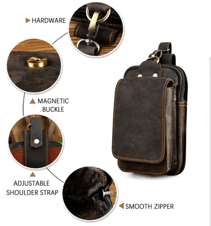 Leather Style Men's Waist Bag