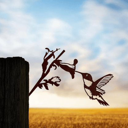 Metalen Kolibrie Kunst Werf